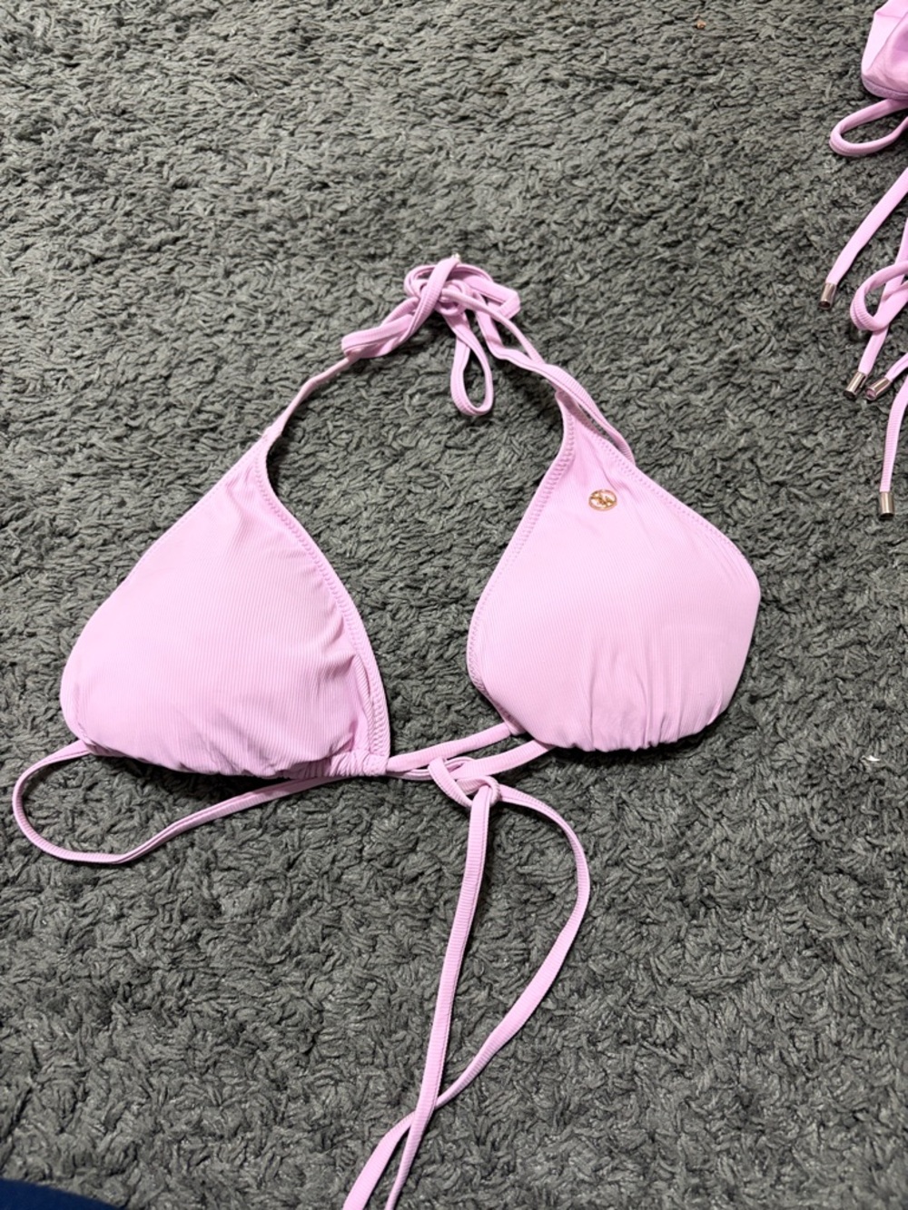 YoungLA Light Pink Triangle String Bikini Top